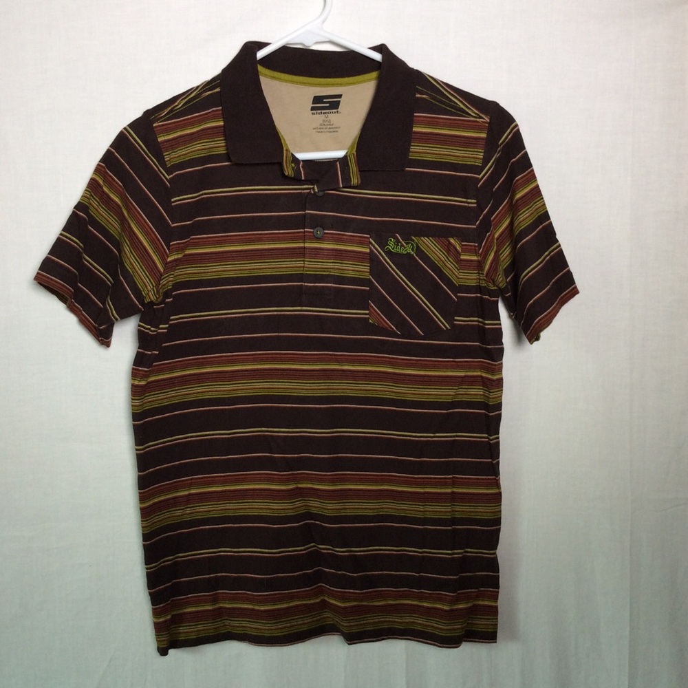 Sideout Boys Collared Striped Collared Shirt Brown